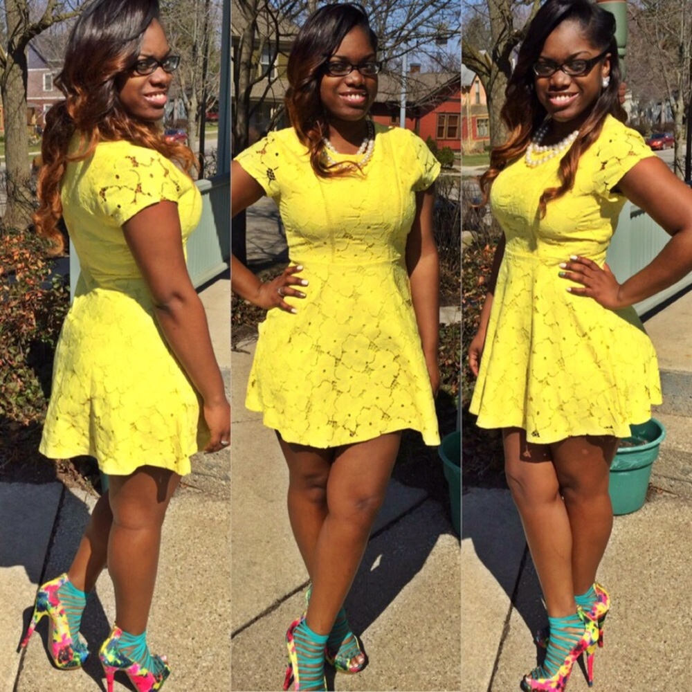Yellow Skater Dress